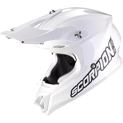 Casque Offroad Scorpion XS VX-16 EVO Air Solide Crosshelm Off-Road Blanc - Photo 1/3