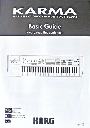 KORG KARMA Synthesizer Music Workstation Original Basic Guide Owner's Manual # 1