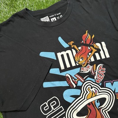Court Culture Miami Heat T Shirt Mens Size Medium Black NBA Team Logo Cartoon