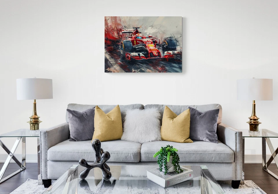 F1 Racing Car Formula 1 Canvas Picture Print Wall Art - Image 4 of 4