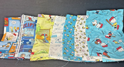 Snoopy Fabric Grab Bag: Baseball & Sports Lot - 1.73 pounds - See description