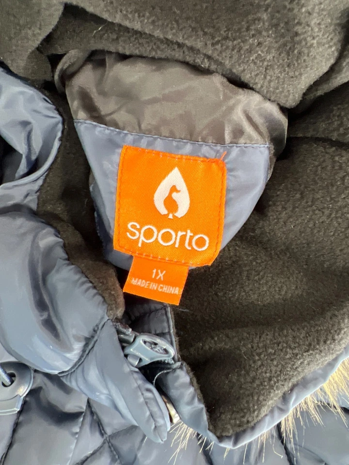 Abrigo Parka Sporto Tulip Acolchado Resistente al Agua Talla 1X Azul Marino Nieve Invierno Exterior Foto 3 de 4