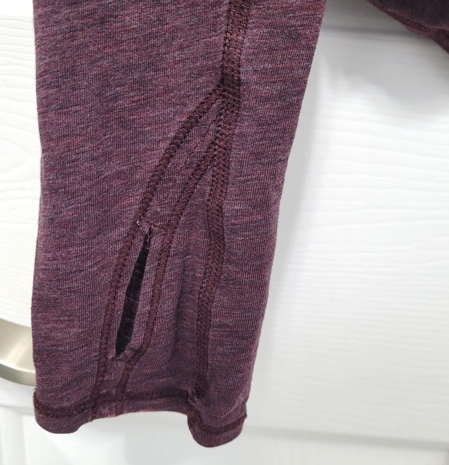 Lululemon Radiant Sz 8 Wrap Top Long Sleeve Purple Heathered Bordeaux Drama - Image 4 of 4