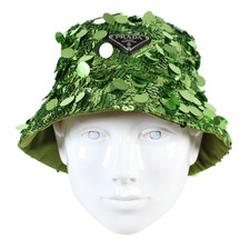 PRADA $1,270 2021 Lime Green Allover Sequin T...