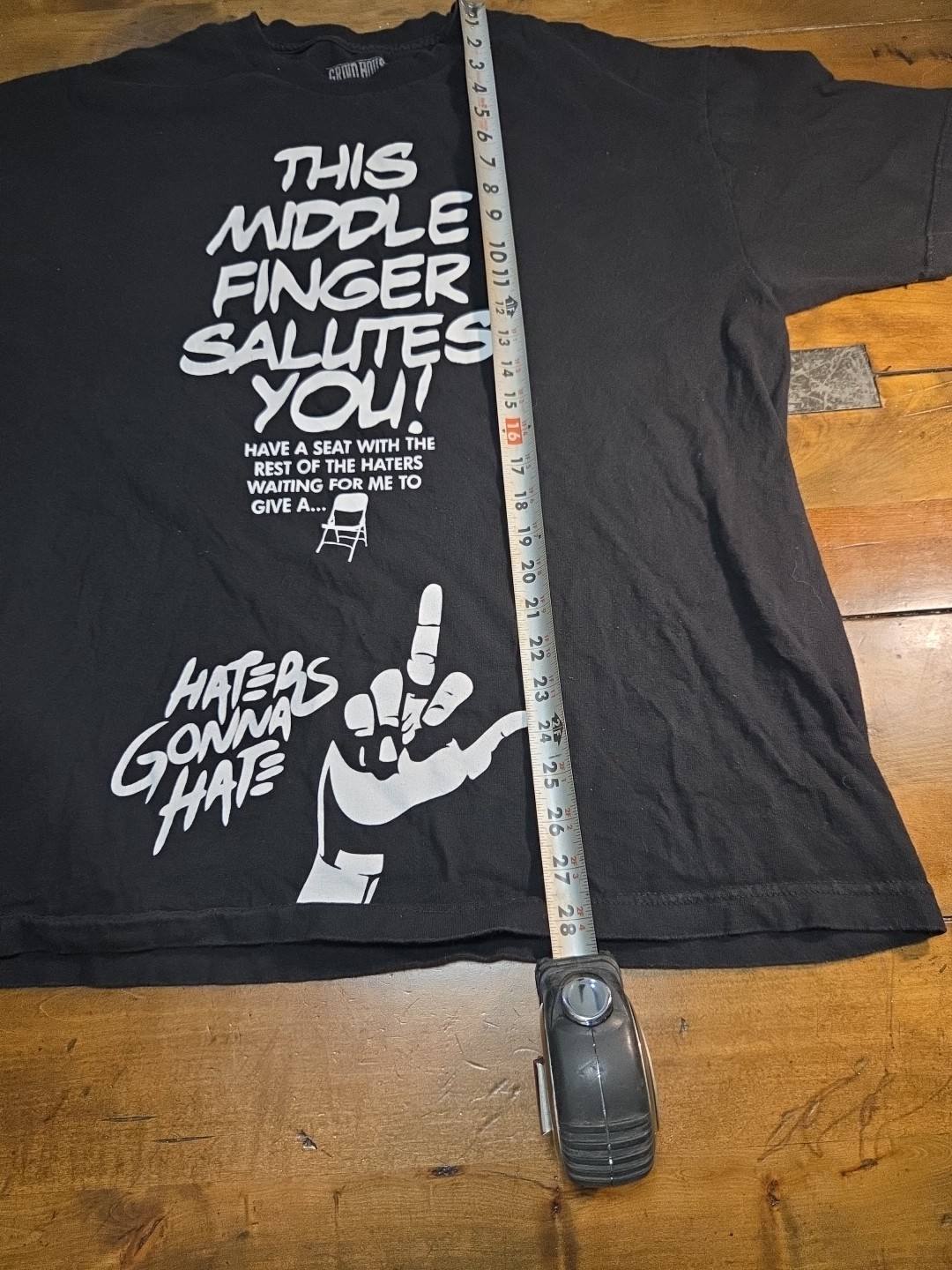 Grind House This Middle Finger Salutes You T Shirt XL Black Streetwear Graphic T image 5