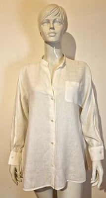 Max Mara Weekend Bluse aus Leinen in Weiß Größe M