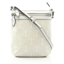 LOEWE Anagram Shoulder Bag PVC Leather Off-White #RC4264