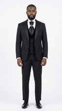 Moda Color - 2-in-1 Tuxedo Suit - Detachable Satin Peak Lapel - Size 40 - NWT