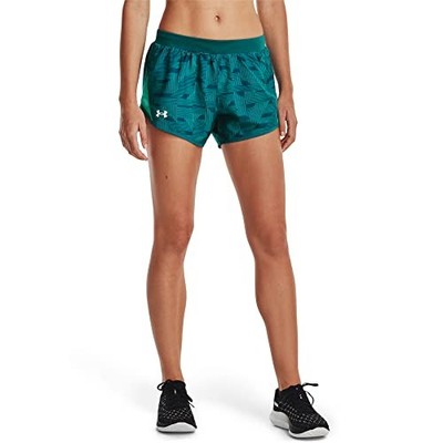 Under Armour Womens Fly by 2.0 Running Shorts, (722) Coastal/Reflective, X-Large
