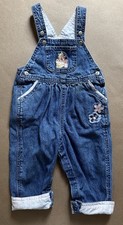 1990s Vintage Pooh  Piglet Embroidered Denim Overalls Baby 6-9 Months