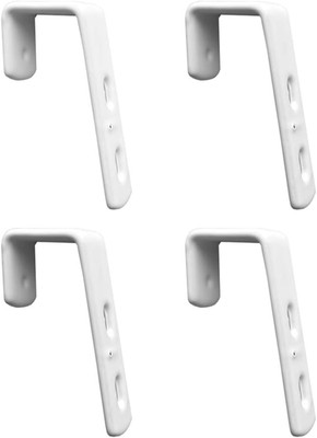 Heavy-Duty Iron Bunk Bed Ladder Brackets with PVC Coated Hooks - 4 Pack