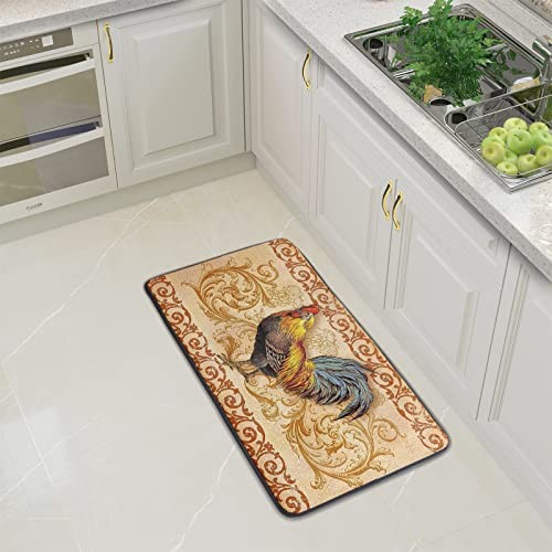 Kitchen Rugs and Mats 39" X 20" Non Slid Washable Multi 39x20 Inches Rooster - Bild 3 von 8