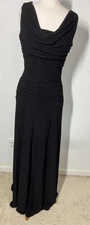 NW Nightway Ruched Bodycon Dress Maxi Black Size 6 Fitted Formal Sleeveless