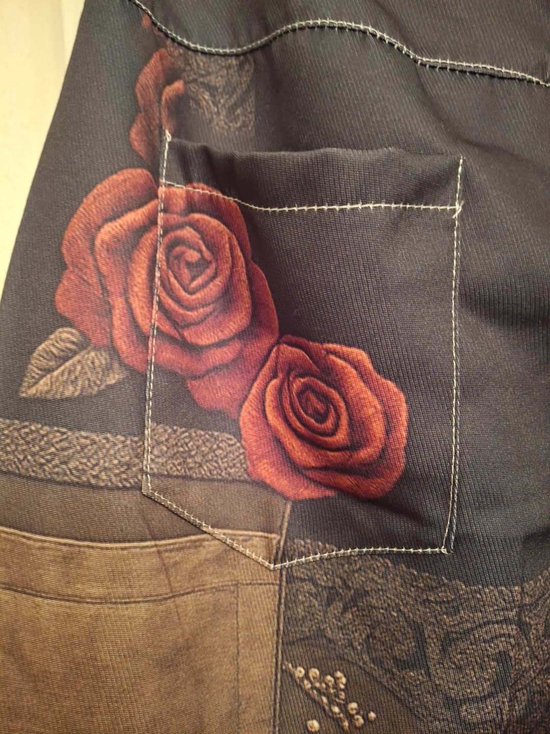 Unique Patchwork Design Skulls And Roses Pants Sz… - image 8