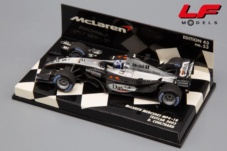 1:43 McLaren Mercedes MP4-18 Testcar 2003 D. Coulthard - Minichamps - Immagine 2 di 3