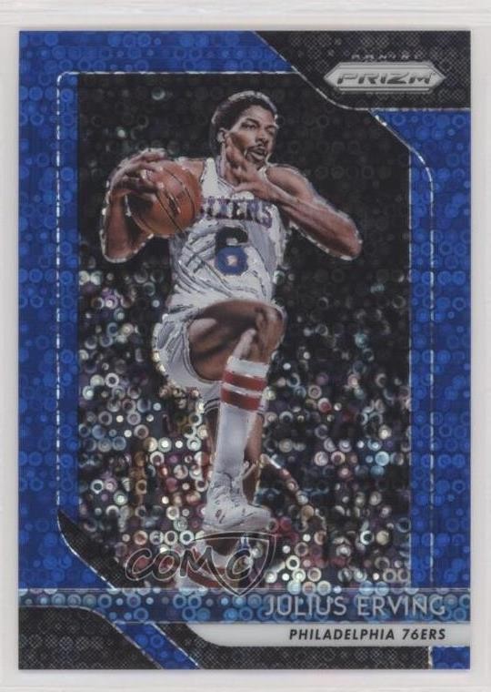 2018-19 Panini Prizm Fast Break Blue Prizm 1/175 Julius Erving #95 HOF he4