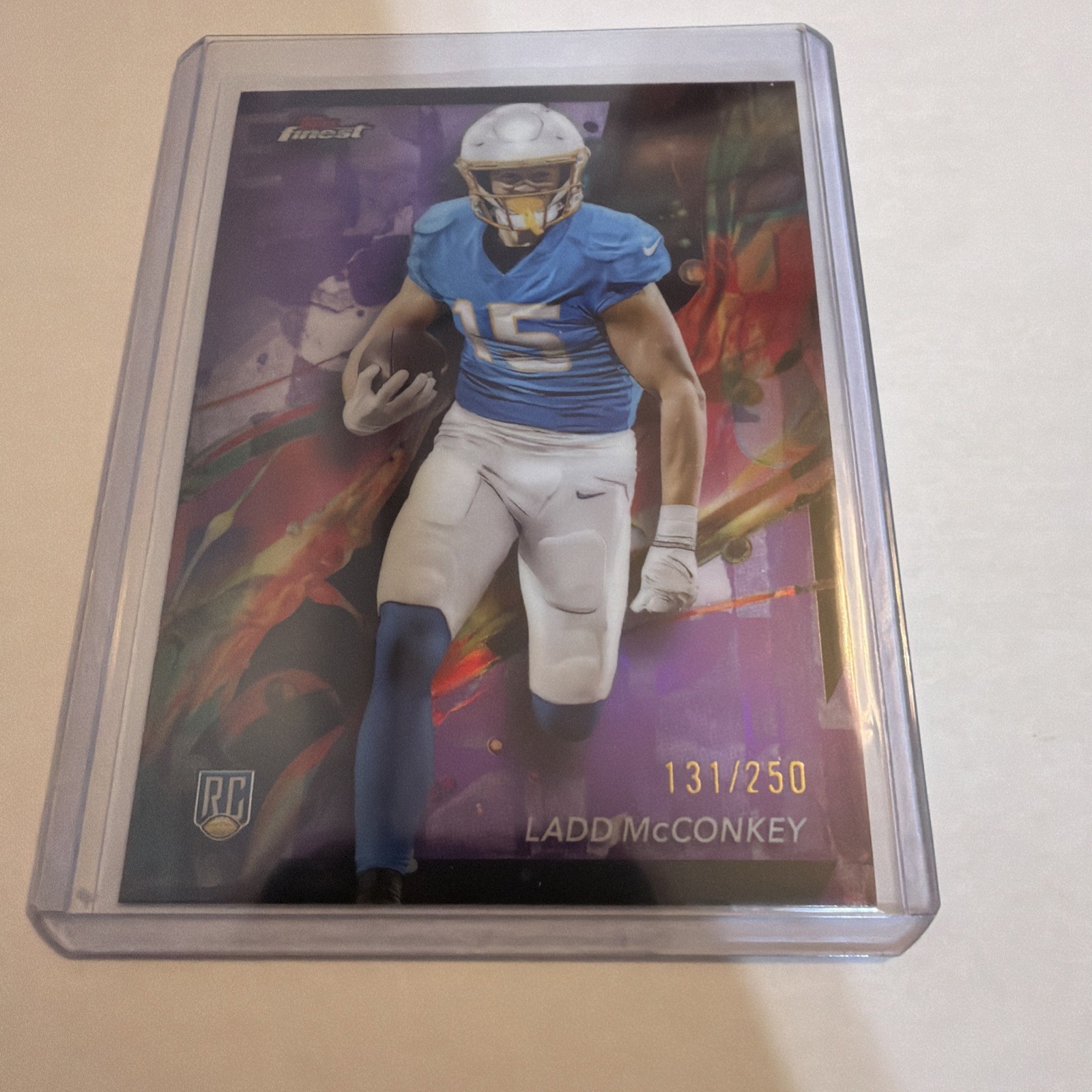 2024 Topps Finest Ladd McConkey Common Purple /250 RC #86 Chargers