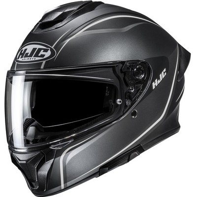 Motorcycle Helmet XL - HJC C71 Quez Full Face Helmet High Comfort Matte Black White
