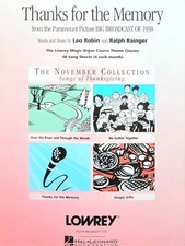 Leo Robin & Ralph Rainger - Thanks for the Memory, Lowrey E-Z Play Sheet Music