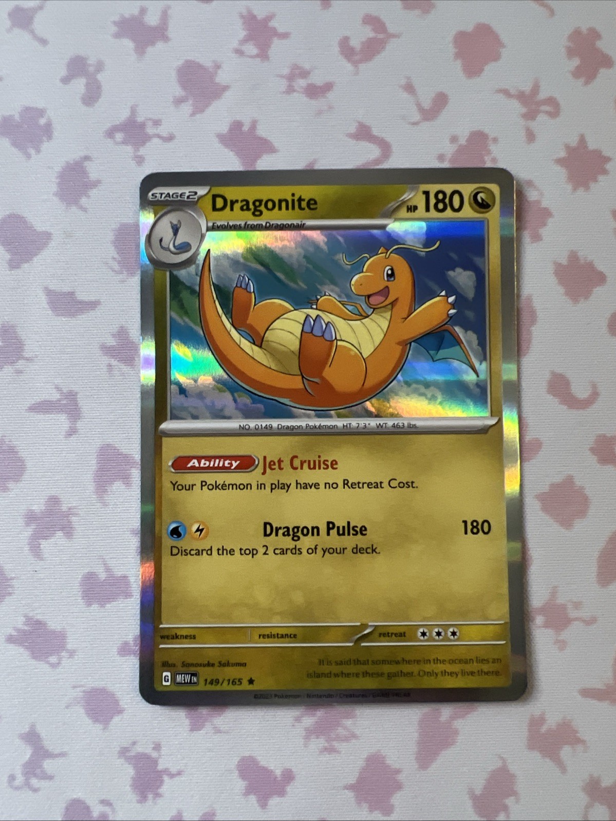 Pokemon DRAGONITE 149/165  Scarlett & violet 151 - RARE HOLO English NM