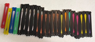 Hand Fans Lot of 22  Plastic - Solid & Prints - Floral, Birds, Sports, Animal