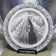 222 Fifth (PTS) Slice of Life Chrysler Building Salad Plate 8 1/4” Discontinued