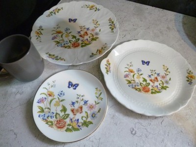 AYNSLEY COTTAGE GARTENTELLER X3 VERSCHIEDENE GRÖSSEN SEHR GUTER ZUSTAND