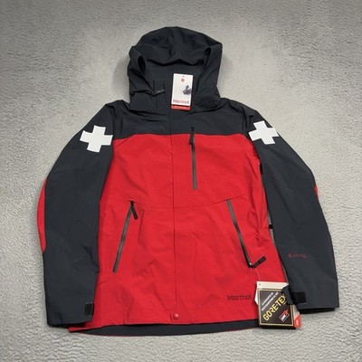 Marmot Patrol Gore-Tex PRO Ski Jacket Women Large Red Black Waterproof Hooded
