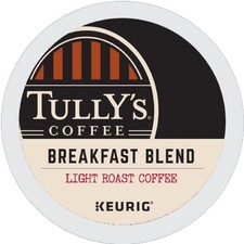 Tully's Coffee Breakfast Blend K-Cup Pods, café tostado ligero, 24 unidades