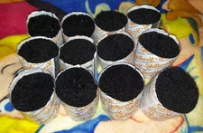 Lot of 12 Vintage Shillcraft Black Cut Latch Hook Rug Yarn Color 48 Dye Lot 5710