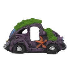 Fish Tank Accessories Resin Car Ornament with Moss for Aquarium Landscape Decor