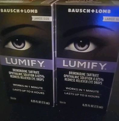 BAUSCH+LOMB LUMIFY 2 BOXES .25-OZ REDNESS RELIEVER STERILE EYE DROPS 
