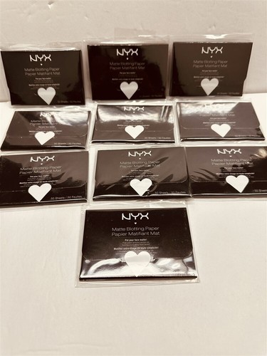 Lot of 10 Packs NYX Matte Blotting Paper BPR 50 Sheets Per Pack, As Imaged