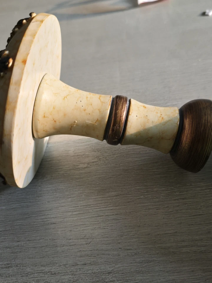 Perilla de cortina vintage lazo trasero/finales estilo real redondo tallado mármol floral Foto 4 de 4