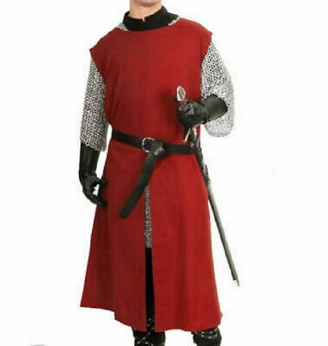 Costume smanicato tunica medievale spacco davanti soprabito cosplay abito rinascimentale - Foto 2 di 3