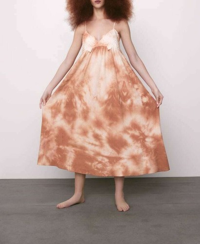 ZARA TIE-DYE MIDI DRESS V-NECK 