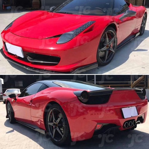 Labio de extensión de faldones laterales de fibra de carbono real para Ferrari 458 Italia Spider 11-13 - Imagen 6 de 10