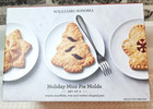 Williams Sonoma 3 Holiday Mini (Hand) Pie Molds(Christmas Tree/Mitten/Snowflake)