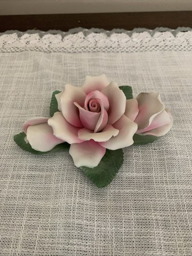 Napoleon Capodimonte Pink Roses Centerpiece Figurine Global Art Made in Italy