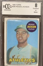 1969 Topps #260 Reggie Jackson Rookie Card BCCG Grade 8