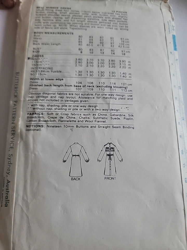 70s Vintage Butterick Pattern 6622 Misses Shirt-dress Size 14 Cut - Image 2 of 2