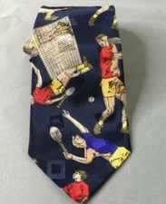 Florence Necktie Mens Fun Tie Tennis Blue Red Yellow Sport Pointed Multicolor