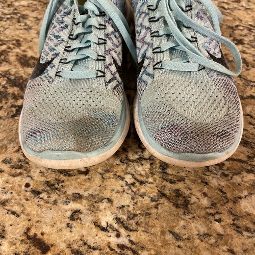 Nike Free 4.0 Flyknit Mujer Tejido Azul Laguna Púrpura Tejido 717076-404 Talla 7 - Imagen 3 de 11
