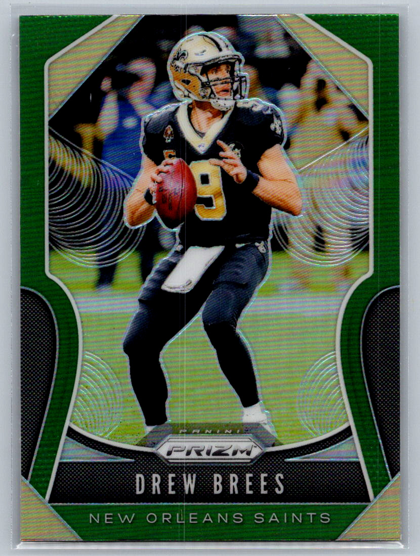 2019 Prizm DREW BREES Green Prizm #186 New Orleans Saints