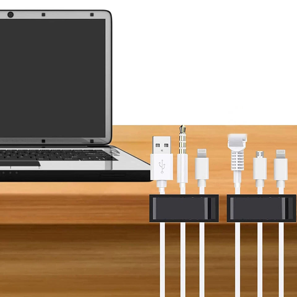 3x Cable Organizer Self Adhesive USB Cable Management Holder Clamp Wire Winder - Image 3 of 4