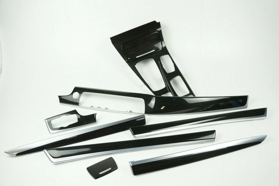 BMW 535I 528I 550I F10 2011-2013 tablero puerta consola madera oscura estilo molduras juego de 8 Foto 2 de 4