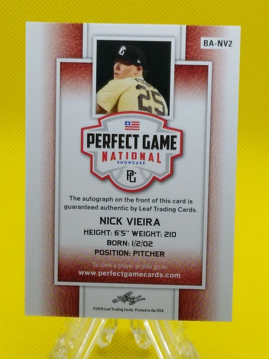 Nick Vieira 2019 Leaf Perfect Game AUTOGRAPH #BA-NA2 Central Florida  ***1150*** | eBay