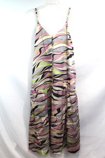 Ted Baker Warrenn Cami Dress size 8/10 US Pink 1/2 Button Up Ruffle Hem