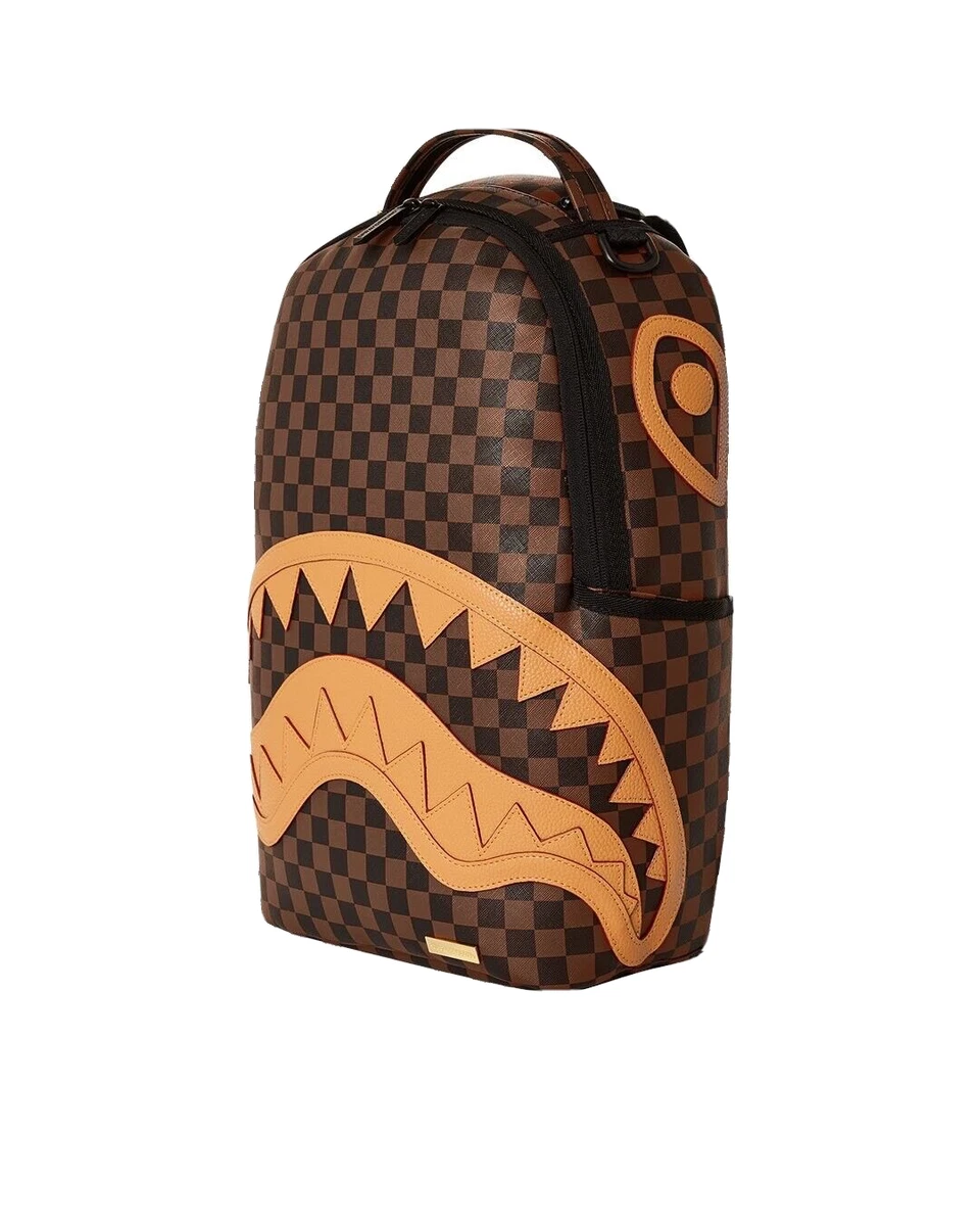 Sprayground Men Fur Sharks in Paris Backpack (Brown)