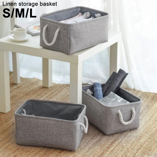 Storage Baskets for Shelves Collapsible Storage Bin Organizer Bins with Handles-image